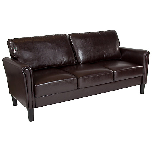 Flash Furniture Bari Leather Sofa Bed, Leather Sofa With Removable Seat Cushions