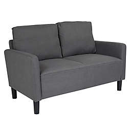 Flash Furniture Washington Park Leather Collection Polyester Loveseat in Dark Gray