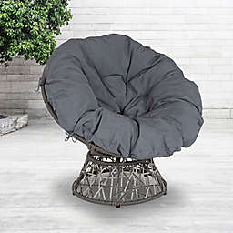 Flash Furniture Bowie Swivel Patio Chair in Dark Grey