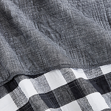 Eddie Bauer&reg; Lakehouse Plaid 3-Piece Reversible King Quilt Set in Dark Grey. View a larger version of this product image.