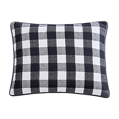 Eddie Bauer&reg; Lakehouse Plaid 3-Piece Reversible Full/Queen Quilt Set in Dark Grey. View a larger version of this product image.