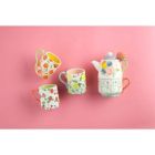 Alternate image 1 for Mud Pie&reg; 2-Piece Stacked Floral Tea For One Teapot and Mug Set