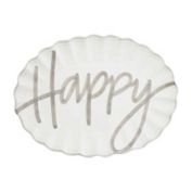 Mud Pie&reg; "Happy" 19-Inch Oval Serving Platter in White