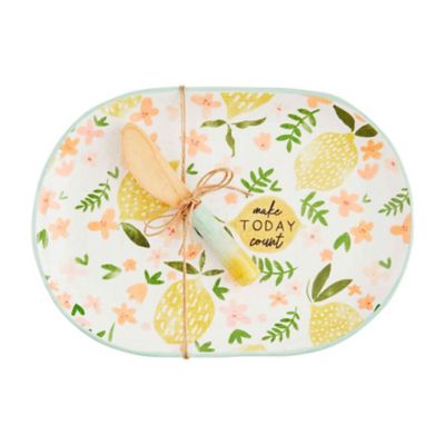 Mud Pie&reg; Botanica 2-Piece Lemon Cheese Board Set