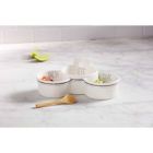 Alternate image 1 for Mud Pie&reg; Bistro 2-Piece Divided Salsa and Guacamole Dip Dish and Spoon Set in White