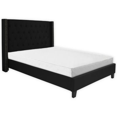 Flash Furniture Riverdale Platform Bed, Full Size Headboard With Storage Black