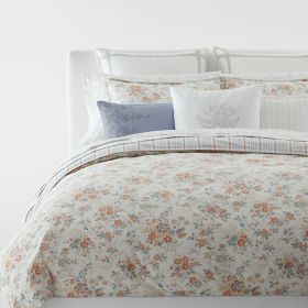 Lauren Ralph Lauren Ada 3-Piece Reversible Comforter Set in Blue/Cream |  Bed Bath & Beyond