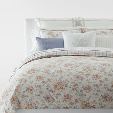 Lauren Ralph Lauren Carolyne Floral 3-Piece Reversible King Comforter Set  in Blue/Red | Bed Bath & Beyond