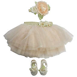 Toby Signature™ Size 6-12M 3-Piece Petals Headband, Tutu, and Mary Jane Set in Ivory