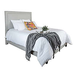 Leffler Home Brookside Queen Upholstered Panel Bed in Light Grey