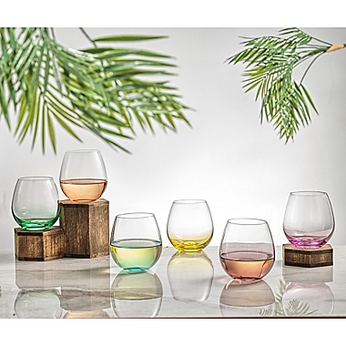 JoyJolt&reg; Hue Color Stemless Wine Glasses (Set of 6). View a larger version of this product image.