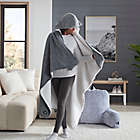 Alternate image 2 for UGG&reg; Avery Hooded Throw Blanket in Ash Fog