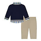 Alternate image 1 for Beetle &amp; Thread&reg; Size 0-3M 4-Piece Sweater, Shirt, Pant, and Bow Tie Set in Navy