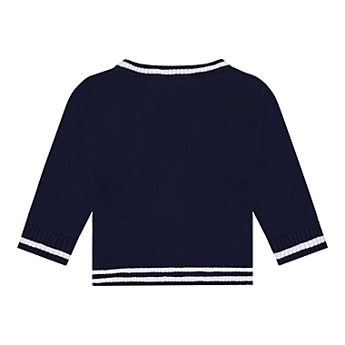 Beetle &amp; Thread&reg; Size 0-3M 4-Piece Sweater, Shirt, Pant, and Bow Tie Set in Navy. View a larger version of this product image.
