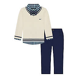 Beetle & Thread® 4-Piece Whale Sweater, Pant, Shirt, Tie Set in Ivory/Navy