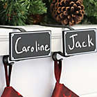 Alternate image 1 for Bee &amp; Willow&trade; Chalkboard Mantel Clip Stocking Holders in Matte Black (Set of 2)
