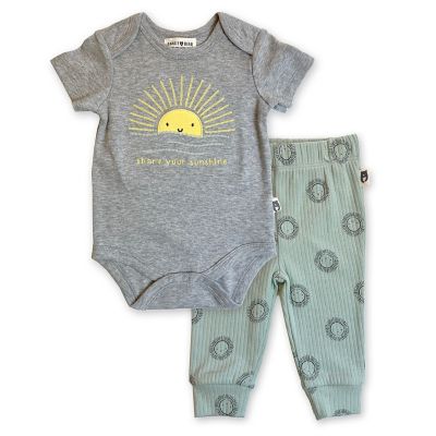 Rabbit+Bear Sunshine 2-Piece Organic Cotton Bodysuit and Pant Set