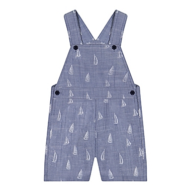 Beetle &amp; Thread&reg; 3-Piece Sailboat Overall Set with Bow Tie in Chambray. View a larger version of this product image.