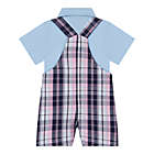 Alternate image 3 for Beetle &amp; Thread&reg; Size 18-24M 3-Piece Plaid Overall Set with Bow Tie in Blue