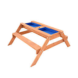Sportspower™ Kids Wooden Picnic Table with Sand and Water Play Area in Brown
