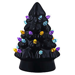 H for Happy™ Mini Vintage LED Halloween Tree Figurine in Black