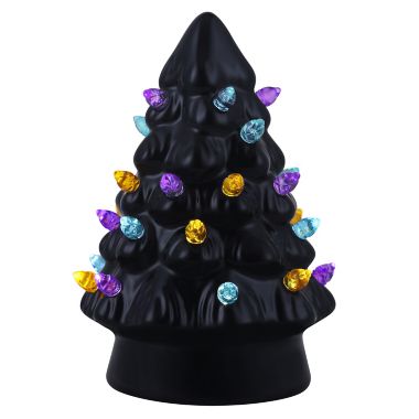 H for Happy&trade; Mini Vintage LED Halloween Tree Figurine in Black. View a larger version of this product image.