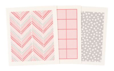 Simply Essential&trade; Mixed Swedish Dish Cloths in Red Chevron (Set of 3)