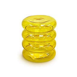 Wild Sage™ Glass Rings Covered Jar in Yellow