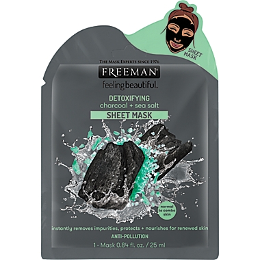 Freeman&reg; Feeling Beautiful&trade; 0.84 fl. oz. Detoxifying Charcoal + Sea Salt Sheet Mask. View a larger version of this product image.