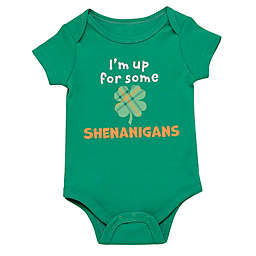 Baby Starters® Up For Shenanigans St Patrick's Day Short Sleeve Bodysuit in Green