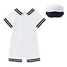 Alternate image 1 for Beetle &amp; Thread&reg; Size 3-6M 2-Piece Sailor Romper with Hat in White