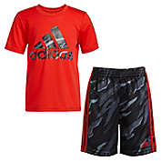 adidas&reg; 2-Piece Tiger Camo Tee &amp; Short Set in Red/Black