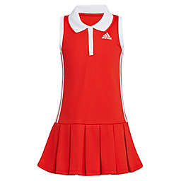 adidas® Size 12M Sleeveless Polo Pleated Dress in Red/White