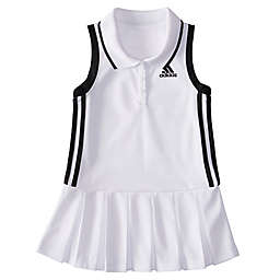 adidas® Size 3T Sleeveless Polo Pleated Dress in White/Black