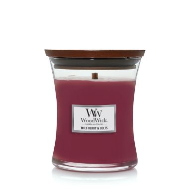 WoodWick&reg; Wild Berry &amp; Beets 9.7 oz. Medium Hourglass Candle. View a larger version of this product image.