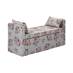 Shabby Chic Linen Upholstered Bench