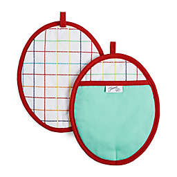 Fiesta® Grand Canyon Grid Pot Holders in White/Blue/Red/Yellow (Set of 2)