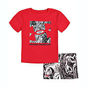 Under Armour&reg; Size 4T 2-Piece Liquid Big Logo Tee and Short Set in Red/Grey