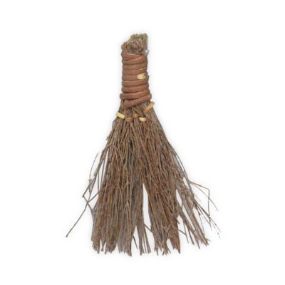 6-Inch Pecan Caramel Mini Scented Decorative Broom in Brown