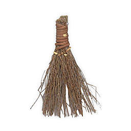 6-Inch Pecan Caramel Mini Scented Decorative Broom in Brown