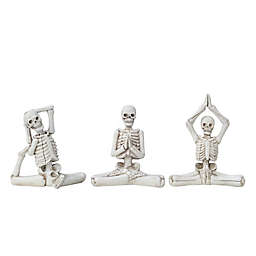 H for Happy™ 5.5-Inch Halloween Yoga Posing Skeleton in White