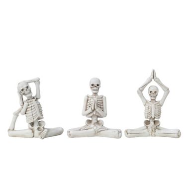H for Happy&trade; 5.5-Inch Halloween Yoga Posing Skeleton in White. View a larger version of this product image.