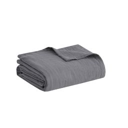 Clean Spaces 100% Cotton Gauze Lightweight Full/Queen Blanket in Charcoal