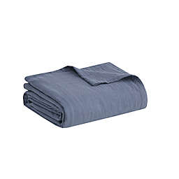 Clean Spaces 100% Cotton Gauze Lightweight King Blanket in Blue