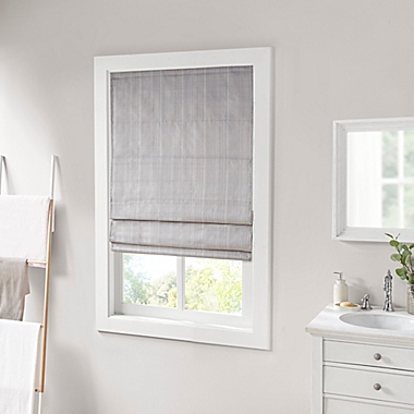 Madison Park&reg; Galen Room Darkening 29-Inch x 64-Inch Cordless Roman Shade in Grey. View a larger version of this product image.