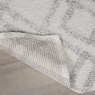 INK+IVY Ansel Geo Diamond 20" x 32" Yarn Dyed Cotton Tufted Bath Rug in Grey/White. View a larger version of this product image.