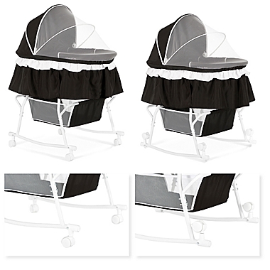 Dream On Me Lacy 2-in-1 Portable Bassinet in Black. View a larger version of this product image.