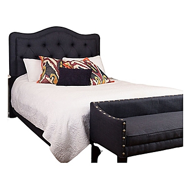 Leffler Home Allure Queen Upholstered Panel Bed in Navy Blue. View a larger version of this product image.
