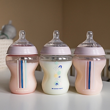 Tommee Tippee&reg; 3-Pack Closer to Nature 9 oz. Baby Bottles in Pink. View a larger version of this product image.