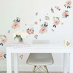 York® Wallcoverings Sweet Blooms Watercolor Peel and Stick Decals in Pink